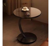 Round Wooden Coffee Table with Faux Marble Surface, Easy Assembly & Mobility for Small Spaces, Ideal for Living Room, Bedroom, Office