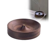 Round Wooden Incense Burner Tray, Incense Holder for Sticks, Black Walnut Incense Holder for Sticks, Handcrafted Natural Aroma Diffuser Bowl, for Meditation Yoga Spa Relaxation Home Decor Gift