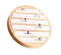 Round Wooden Jewelry Display Tray Practical Rings Storage Holder for Rings Earrings Bracelets Storage and Organization Wooden Display Plate