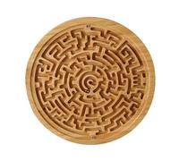 Round Wooden Maze Board - Handcrafted Wooden Labyrinth Puzzle Game | Interactive Finger Labyrinth Dexterity Toy with Classic Maze Design | Wooden Round Ball Maze Board for Skillful Navigation