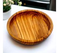 Round Wooden Plate | Olive Wood Round Plate Easy Cleaning Lightweight Serving Platter for Food Dessert Salad Fruit Dinner