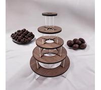 Round Wooden Rocher Sweets / Chocolates or Hors d'oeuvre Display Stands (Oak)