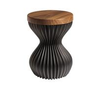 Round Wooden Side Table - Artistic Living Room End Table Creative Bedside Corner Table Small Coffee Table for Sofa Stylish Furniture for Home Decor