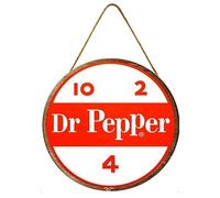 Round Wooden Signs/Dr Pepper 10-2-4 Sign Kitchen Cafe Pub Decor, Wall Plaque Art, Rustic Wood Decor Gift Diameter 12''
