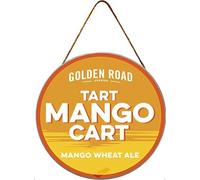 Round Wooden Signs Golden Road Tart Mango Cart Sign Kitchen Cafe Pub Decor,Home Office Farmhouse Yard Garden Synthetic Round Wood Sign 12 x 12 inch