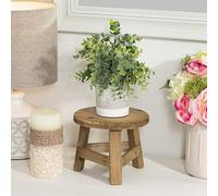 Round Wooden Stool, Plant Pot Riser Display Stand, Potted Display Holder, Portable Garden Stool Home Decoration Holder, For Kitchen, Balcony, Study Room, Entryway
