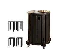 Round Wooden Stools, Stackable No Assembly Required, Versatile Side/Bedside/Coffee Table Alternative