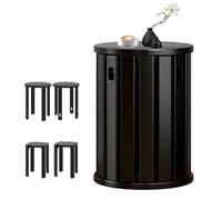 Round Wooden Stools, Stackable No Assembly Required, Versatile Side/Bedside/Coffee Table Alternative