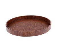 Round Wooden Tray Handmade For Serving, Dark Brown 37.5cm