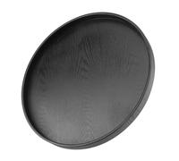 Round Wooden Trays For Decor, Round Wood Tray Circle Tray with Smooth 14.76 Inch Round Shape Solid Wood For Hotels, Restaurants, Coffee Shops, Canteens, Home (Black)