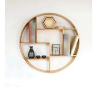 Round Wooden Wall Shelf Racks Antique Wood Floating Shelves Bedroom Decorative Wall Shelves Living Room Bathroom Kitchen Office