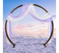 Round Wooden Wedding Arch - Elegant Backdrop Stand for Indoor/Outdoor Weddings, Party & Garden Decor, Rustic Wedding Arbor for Celebrations & Events