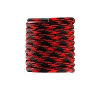 Round Work Boot Laces Heavy Duty,Strong Boots Laces for Walking Boots Hiking Boots Steel Toe Cap Boots Safety Boots Hunting Boots,Mens Womens Thick Replacement Boot Shoelaces 1Pair,Black/Red 130CM