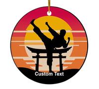 Round Xmas Decor Karate Personalised Christmas Bauble Ceramic Christmas Ornament Decorations Personalized Ceramic Pendant For Gifts Window Home