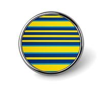 Round Yellow And Blue Stripes Lapel Pin Metal Custom Pins Personalized Decoration Lapel Badge Small Brooch Hat Shirt Tie Sweater Clothes Accessories Decoration for Men Women
