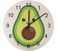Round Yellow Lemon Pattern Wall Clock, Silent Non-ticking Battery Operated Decorative Clock, Art Hanging Clock For Living Room Bathroom Bedroom Kitchen Home Wall Decor 4 12cm