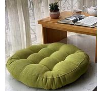 Round Yoga Floor Pillow, Solid Tufted Seat Cushion, Thick Meditation Cushion, Soft Reading Chair Pad, Comfortable Ottoman for Yoga & Relaxation - 17"