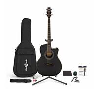 Roundback Acoustic Guitar Complete Player Pack by Gear4music Black