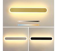 Rounded Corner Strip Wall Lamp, Linear Metal Light with Acrylic Shade, Ultra-Thin Corridor Decorative Lighting Washer, Modern LED Sconce, Black Long Lamps