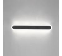 Rounded Corner Strip Wall Lamp, Linear Metal Wall Light with Acrylic Shade, Ultra-Thin Corridor Decorative Lighting Wall Washer, Modern LED Wall Sconce, Black Long Wall Lamps