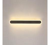 Rounded Corner Strip Wall Lamp, Linear Metal Wall Light with Acrylic Shade, Ultra-thin Corridor Decorative Lighting Wall Washer, Modern LED Wall Sconce, Black Long Wall Lamps