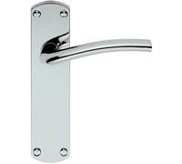 Rounded Curved Bar Handle on Latch Backplate 170 x 42mm Polished Chrome
