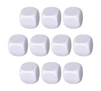 Rounded Empty White - 10 x White Rounded Blocks | Acrylic Empty, Writeable Six Sided Blank for Sticking , Learning for Children Mathematics