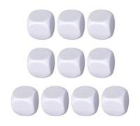 Rounded Empty White - 10 x White Rounded Blocks | Acrylic Empty, Writeable Six Sided Blank for Sticking, Learning for Children Mathematics