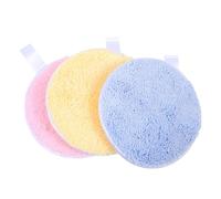 Rounded Face Cleaning Puff 3pcs Fine Fiber Makeup Tool | Salon and Home Use, Grip Powder and Save Powder, Natural Makeup Look, Washable Rounded Design
