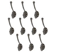 Rounded Hat & Coat Hook - W35mm x H125mm - Black - Pack of 10 Hammer and Tongs Black 1000mm x 1000mm