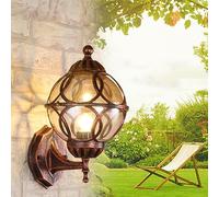 Rounded Outdoor Wall Lights Retro Rustic Wall Mount Lantern Light,Waterproof Cast Aluminium and Glass Wall Lantern E27, Garden Decorative Lamp Indoor Sconce Light
