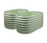 Harbour Housewares Rounded Raised Garden Beds - 120cm x 60cm x 60cm - Green - Pack of 2, Green