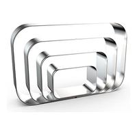 Rounded Rectangle Plaque Cookie Cutter Geometric Set for Baking - 5 Inch, 4 Inch, 3 Inch, 2 Inch - Geometric Frame Plaque Cookie Cutters Shapes Molds - Stainless Steel