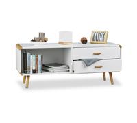 Rounded Sideboard, Low Cabinet Cupboard in White, TV Table, Long Storage Drawers