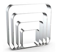 Rounded Square Cookie Cutter Set Large - 5 Inch, 4 Inch, 3 Inch, 2 Inch - Geometric Frame Plaque Cookie Cutters Shapes Molds - Stainless Steel