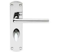 Rounded Straight Bar Handle On Bathroom Backplate 170 X 42mm Polished Chrome