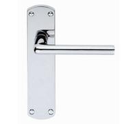 Rounded Straight Bar Handle On Latch Backplate 170 X 42mm Polished Chrome