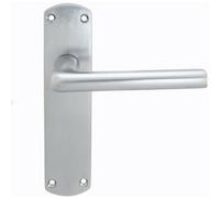 Rounded Straight Bar Handle on Latch Backplate 170 x 42mm Satin Chrome