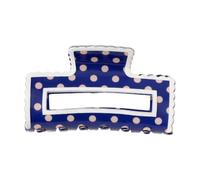 Rounded Teeth Hair Clip with Dotted Finish, A | PVC Rectangular Jaw Hairpin for Routine Wear, 1 Piece
