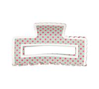 Rounded Teeth Hair Clip with Dotted Finish, D | PVC Rectangular Jaw Hairpin for Routine Wear, 1 Piece