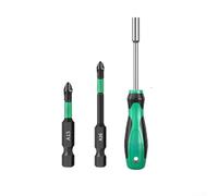 Rounded Tip Hex Nut Driver with Hollow Shaft for Safer Fastener Engagement, Works with 50mm 65mm 70mm 90mm Metric Socket Bits for Maintenance Jobs (5PCS)