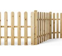 Rounded Top Picket Fence Panels 4Ft X 3Ft Pressure Treated 3 Pack