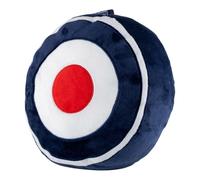 Roundel Heatable Plush Cushion, Navy Blue and Red Target Design, Decorative Throw Pillow