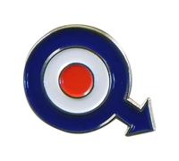 Roundel with Arrow Metal Enamel Lapel Pin Badge, Red, White and Blue, Gift Box Included