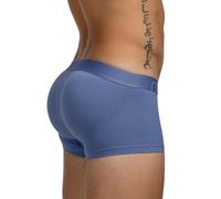 Rounderbum Men’s Lift Tech Boxer Trunk - Hidden Band Butt Lifting Underwear, 3 Colors, Blue Ice, M