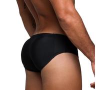 Rounderbum Mens Swimwear | Swimsuit Brief | Dual Technology | Quick Dry | Bathing Suits | Bikini, Black + Dual Tech Swim Brief, S