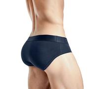Rounderbum | Mens Underwear - Mens Boxer Briefs - Boxer with Butt Enhancing Pads - Body Shaper - Padded Underwear Shapewear, Navy Padded Brief, L