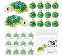 RoundFunny 12 Sets Funny Crochet Turtle Gifts Handmade Positive Animals Mini Emotional Knitted Turtle Appreciation Support Inspirational Gifts for Graduation Teacher Nurses Women Men Mental Health