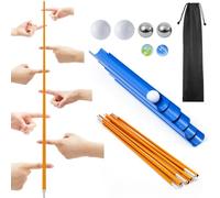 RoundFunny 2 Sets Team Building Games Helium Stick Pipeline Challenge | Corporate Training for Communication Leadership, Office Bonding Exercises, Metal Sticks Ball Pipeline Tracks, Storage Bag