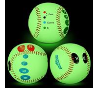 RoundFunny 3 Pcs Glow in The Dark Training Baseball with Finger Placement Markers Baseball Training Equipment for Teenagers Beginners to Learn Multiple Grips